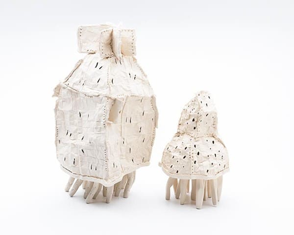 Sue Robey, Shelter, handbuilt ceramic paperclay fired to 1220 deg C max, 29H cm, 2015