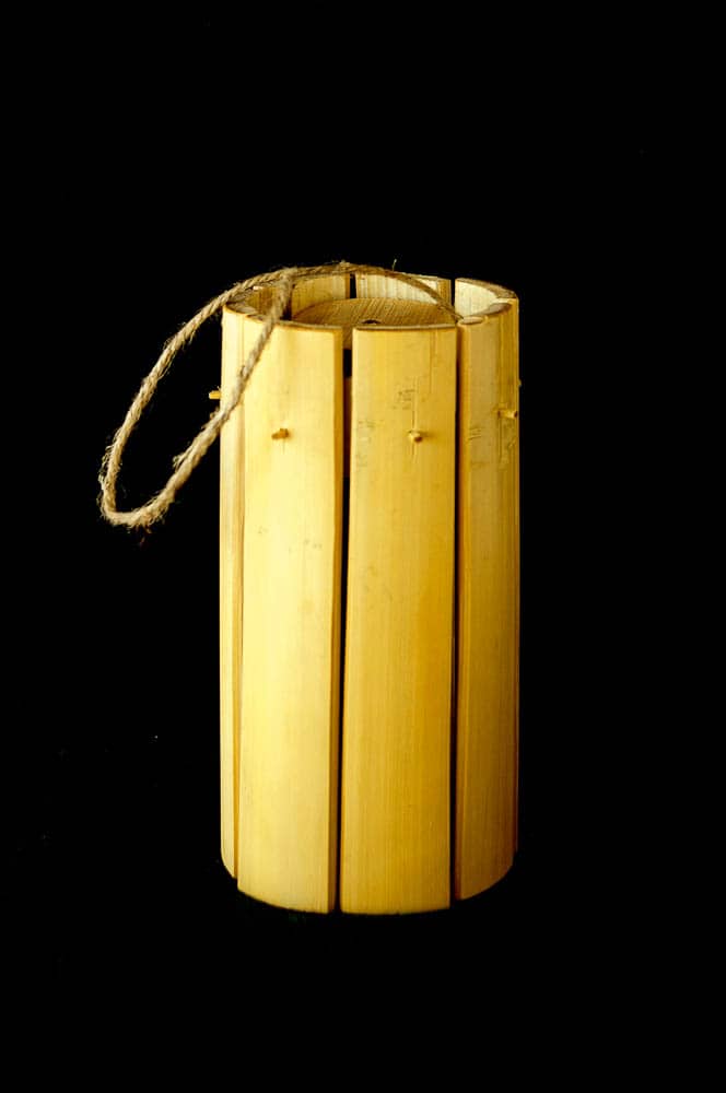 Neelam Varma, Found & Made Series - Natural Bamboo Hanging Lamp (After), 2016, Fallen Bamboo, Local Rope, 20.32 x 7 x 7cm, photo: Sheldon Healy, made in Bandhavgarh Tiger Reserve, India