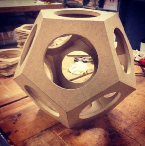 Unknowable Terrain - Before - Dodecahedron made of wood